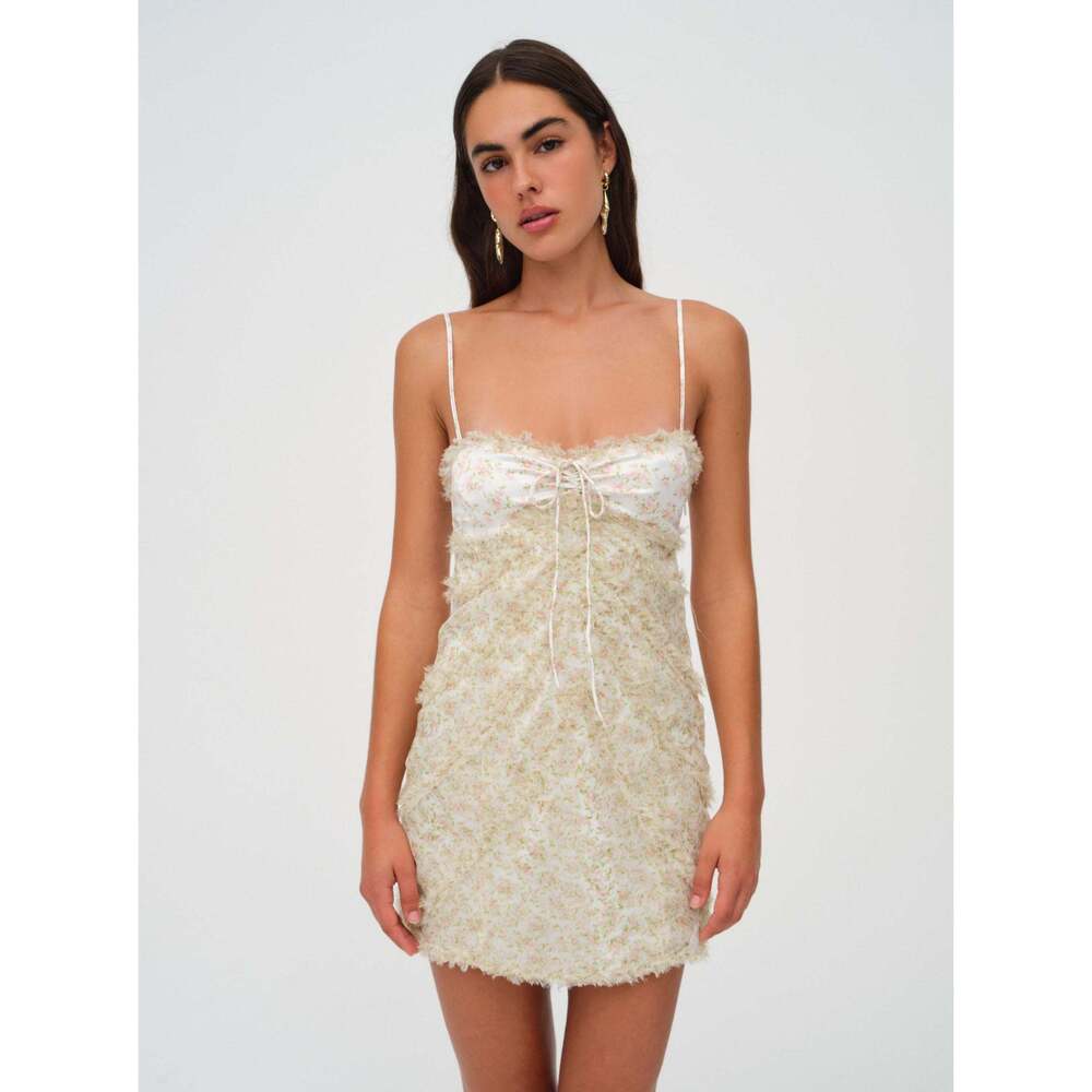 For Love & Lemons Chania Mini Dress Size MM / Yellow
